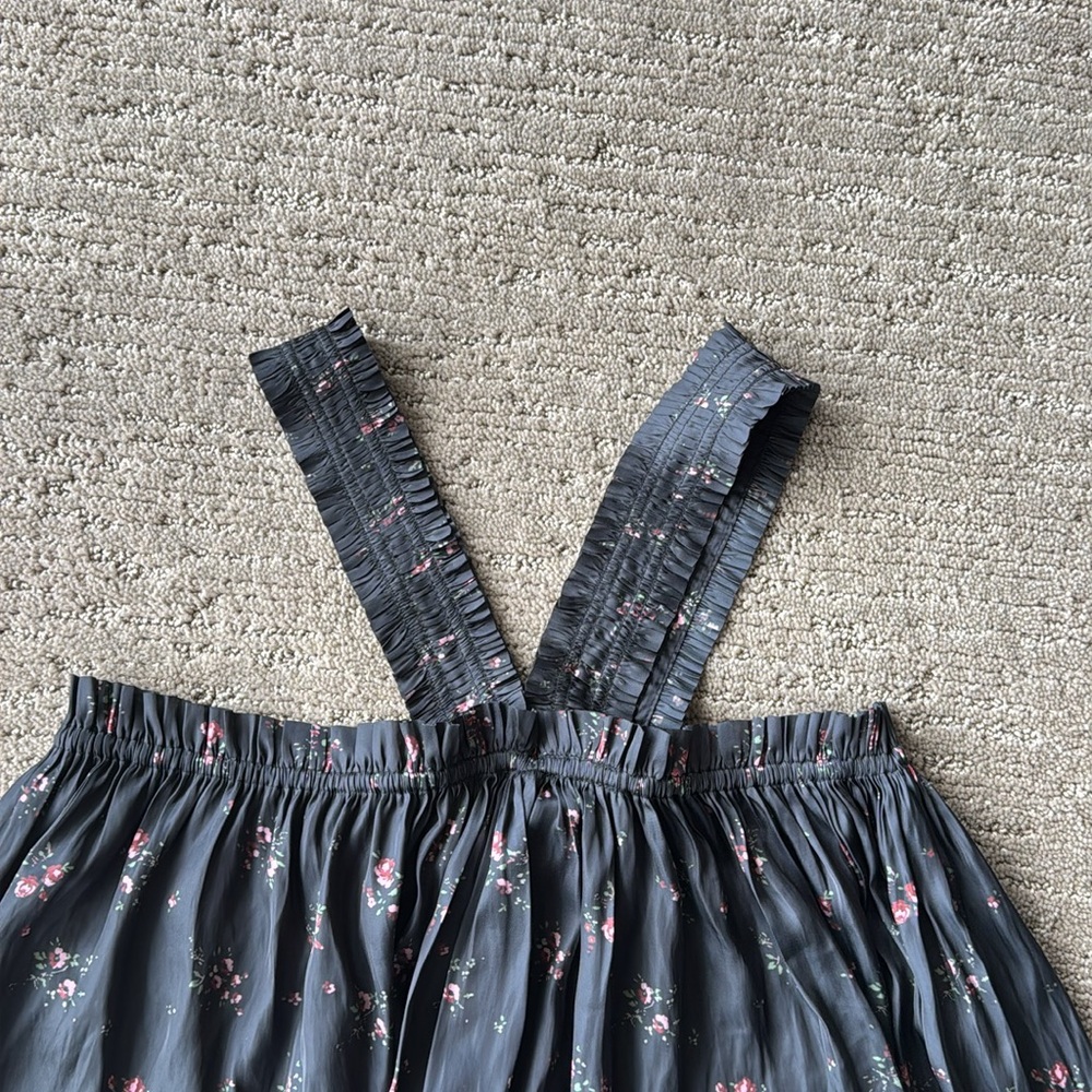 Ulla Johnson Margot Halter Neck Floral Blouse In Noir Size 8 - Picture 5 of 11